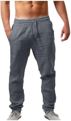 Men Pants Chino Cargo Pants Fashion Cotton Linen Casual Trousers Flat Front Pants Summer Wicking Indoor Outdoor