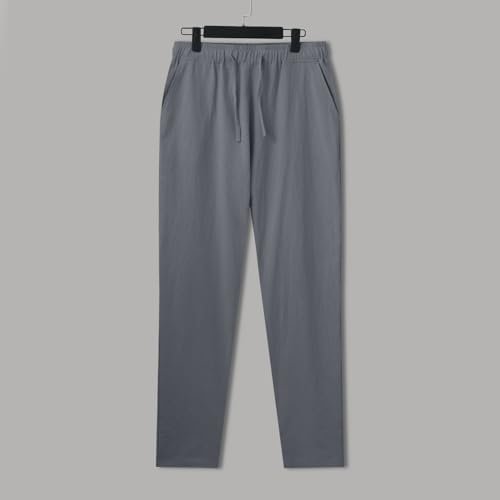 Men Pants Chino Cargo Pants Fashion Cotton Linen Casual Trousers Flat Front Pants Summer Wicking Indoor Outdoor