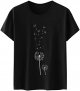 Women's Dandelion Print Pattern Round Neck Short Sleeve TShirt Top Womens Tops Long Sleeve Sweatshirt