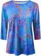 Tunic for Womens Casual Autumn Tops Floral Three Quarter Sleeve Round Neck Tee T Shirt Womens Long Sleeve Tops